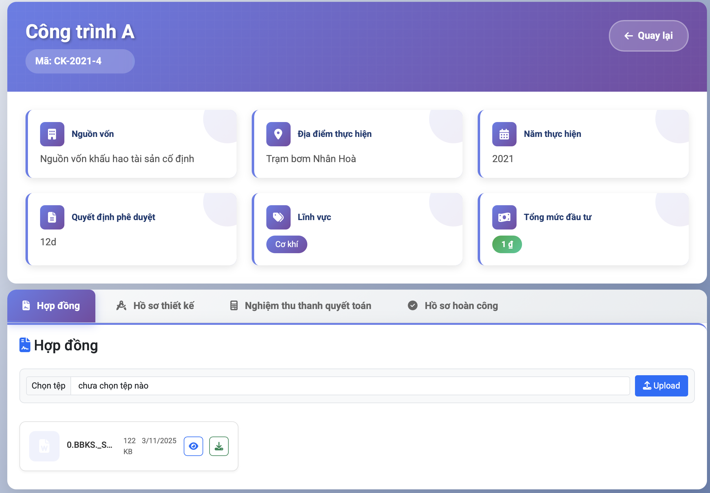 Chi tiết công trình