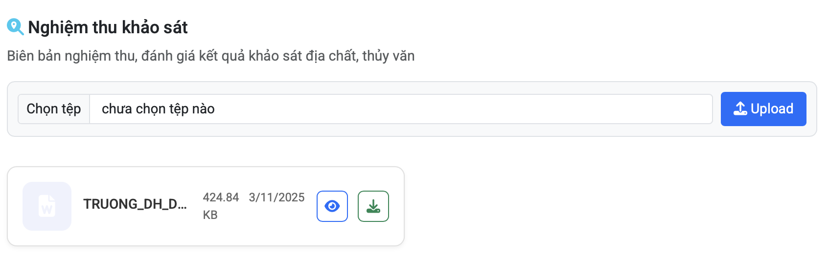 Giao diện xem và tải file